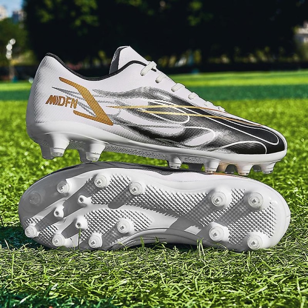 Fotbollsskor för män Halkfria fotbollsskor för herr Gräs Fotbollssneakers Yj227-1 White 41