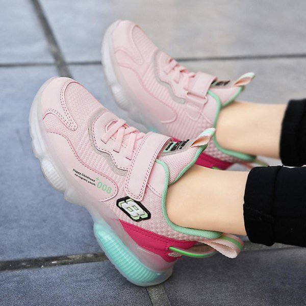 Barnskor Sportskor Damping Sneakers Löparskor för tjejer 2D1688 Pink 36