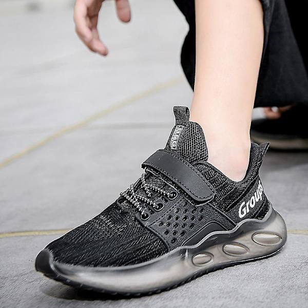 Barn Sneakers Andas löparskor Mode Pojkar Flickor Sportskor 2Ld101 BlackWhite 34