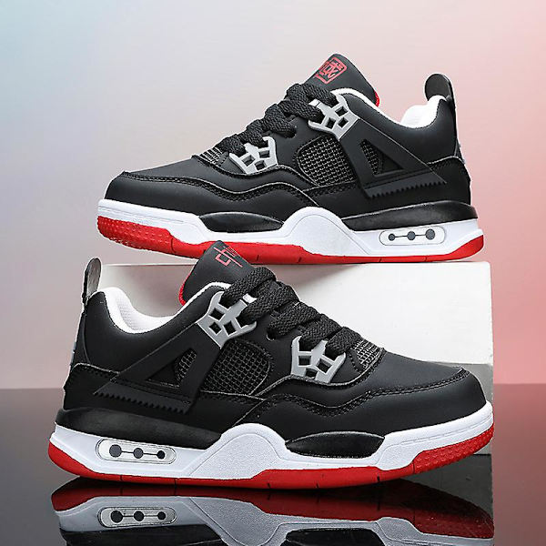 Barn Sneakers Andas Pojkar Flickor Skateboard Skor Löparskor Yj999 BlackRed 34