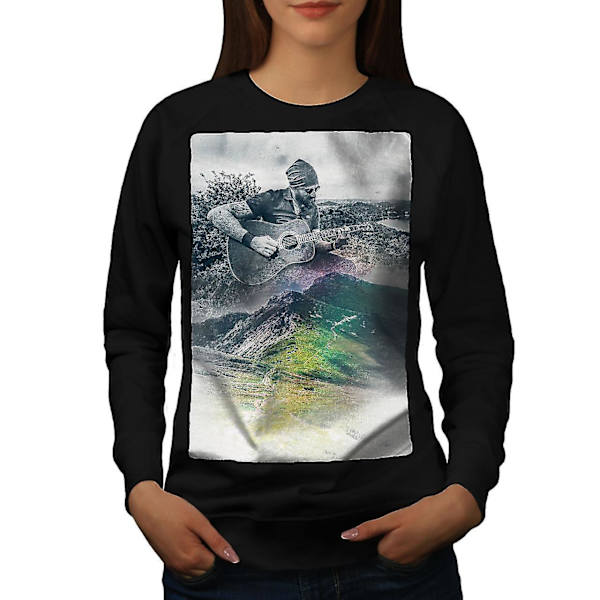 Gitarr Musiker Art Women Blacksweatshirt M