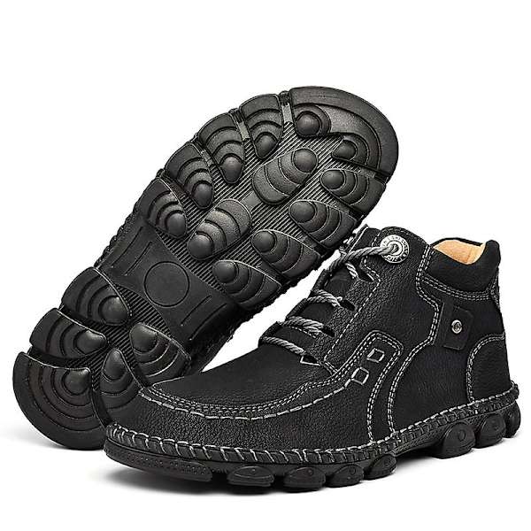 Herrstövlar Lädermodeskor Andas Halkfria utomhusskor 9936 Black 41