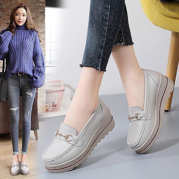 Damer Casual Mode Skor Loafer Skor Mamma Skor 3Ap7078 Gray 42