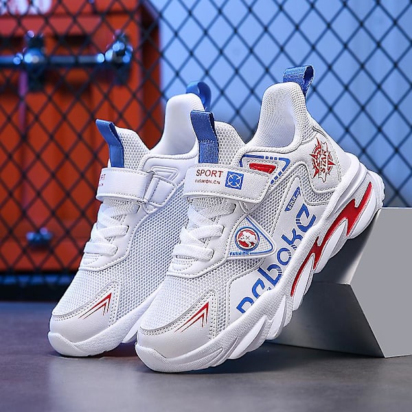 Sneakers för barn Andas löparskor Mode Sportskor 2C2022-1 White 30