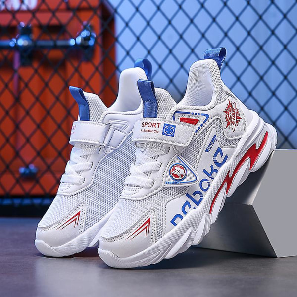 Sneakers för barn Andas löparskor Mode Sportskor 2C2022-1 White 34