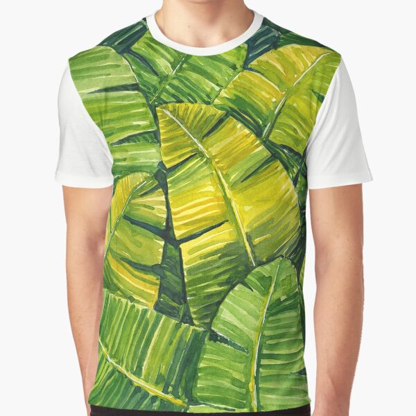 Banana Leaves grafisk T-shirt White XL