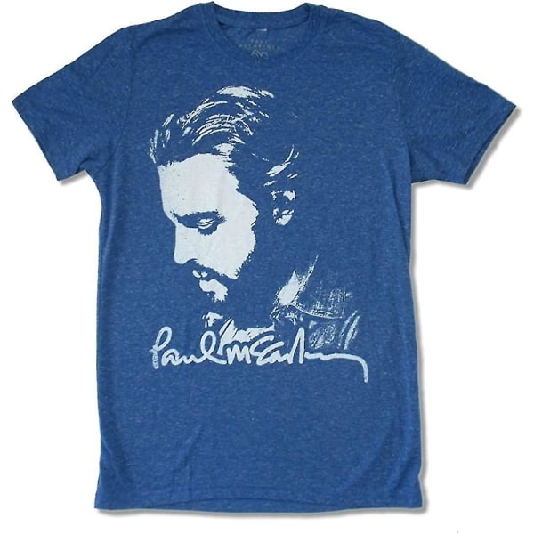 Paul Mccartney Ansiktsbild Soft Blue Vuxen T-shirt (s) M