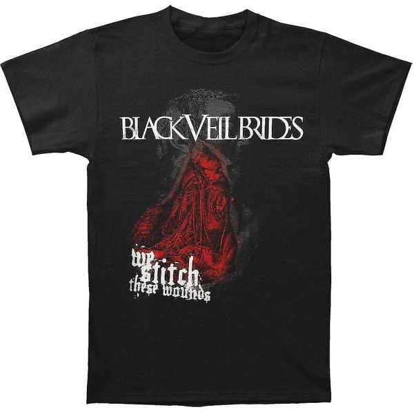 Svart Veil Brides Stitch T-shirt kläder L