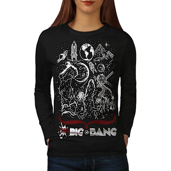 The Big Bang Theory Kvinnor Svart Långärmad T-shirt | Wellcoda M