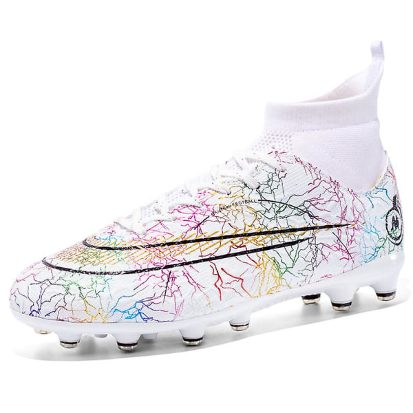 Fotbollsskor för män Halkfria fotbollsskor för herr Fotbollsskor Gräs Fotbollssneakers Yj068A White 43