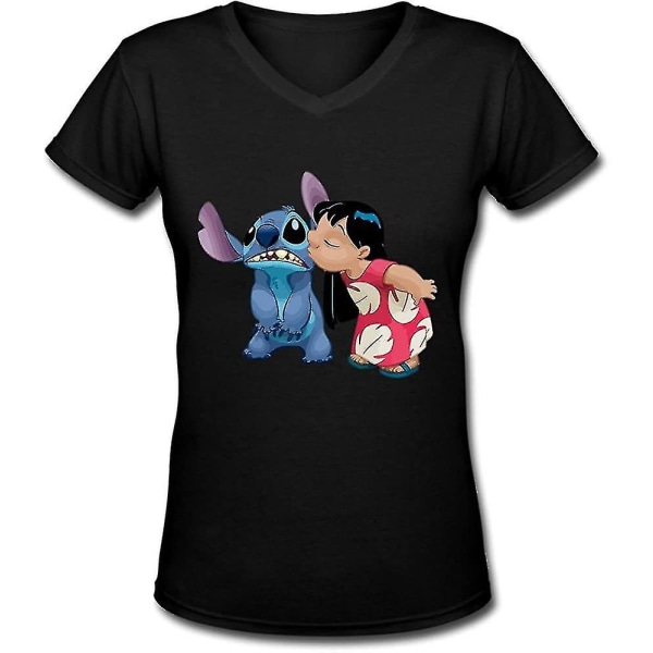 Lilo Stitch T-shirt med V-ringad dam 2XL