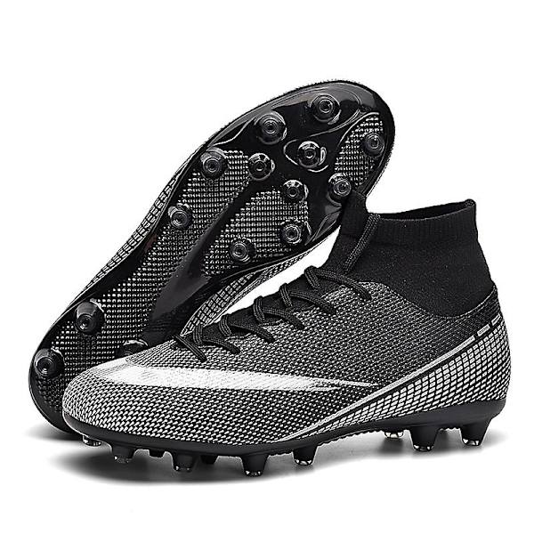 Fotbollsskor för män Halkfria fotbollsskor för herr, Gräs Fotbollssneakers 3AT2313 Black 47