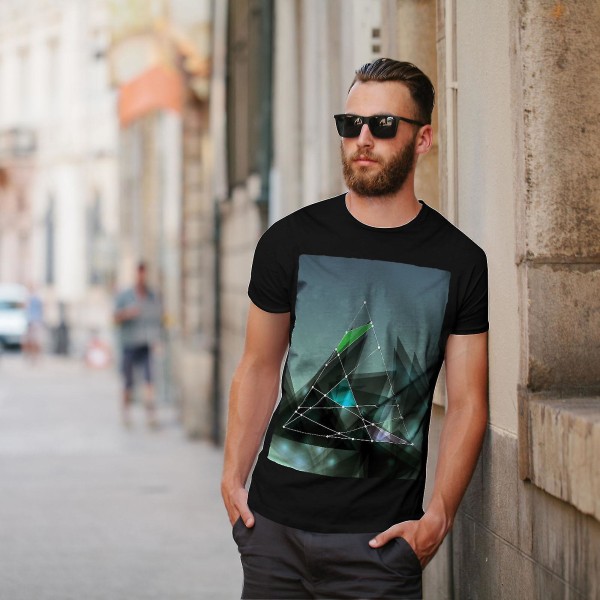 Triangle Lines Herr Blackt-shirt L