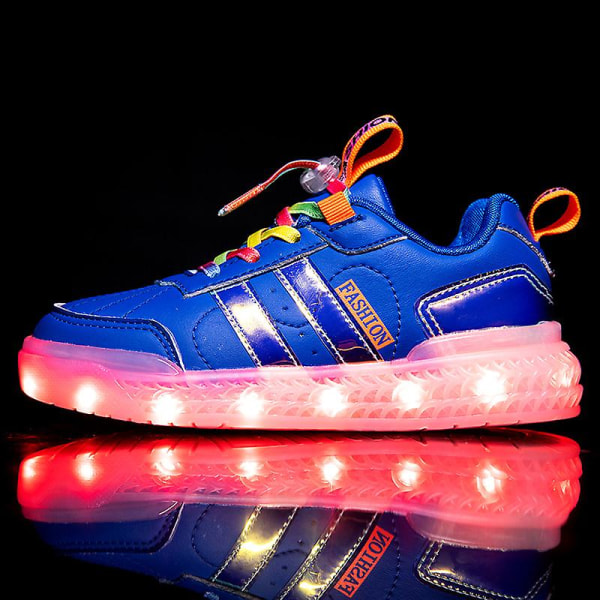 Barn Sneakers Andas Led Light Skor Sport Löparskor Outdoor Skor 2C2013 Blue 32