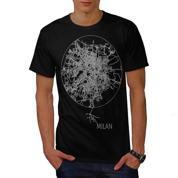 Milan Map Men Blackt-shirt XXL