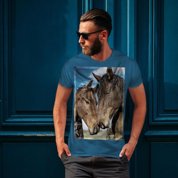 Horse Face Love Animal Men Royal T-shirt S