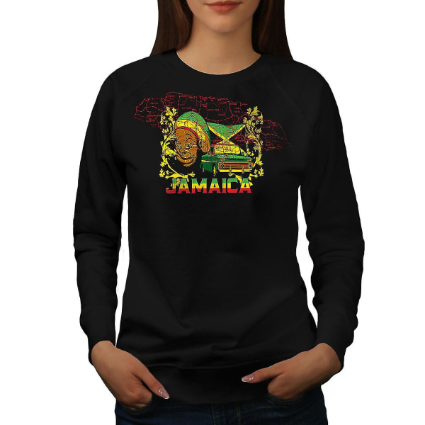 Jamaica Rasta Blacksweatshirt för kvinnor L
