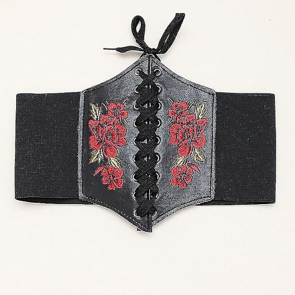 Modekorsett Breda bälten Kunstläder Bantning Kroppsformande gördelbälte för kvinnor Elastisk Tight Hög midja för dagligt bruk,svart 03 65CM Waist 65 to 78cm