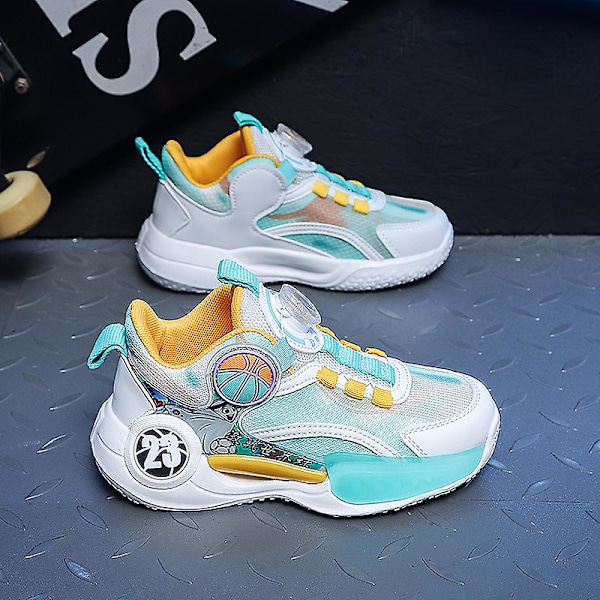 Barn Sneakers Pojkar Basketskor Halkfria Barn Sportskor 3B2317 Cyan 34