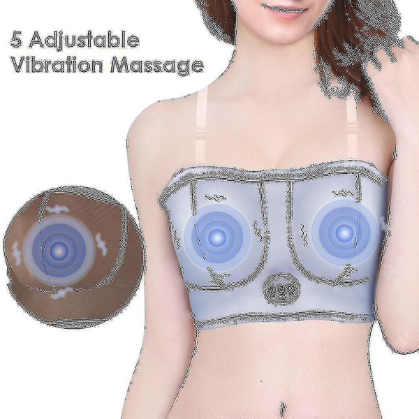 Hmwy-usb Laddning Elektrisk Bröstmassage BH Vibration Bröstmassager Tillväxtförstärkare Bröst