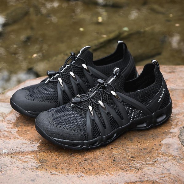 Vandringsskor för män Trailrunning Skor Halksäkra Fitness Walking Jogging Sneakers 3C2028 Black 35