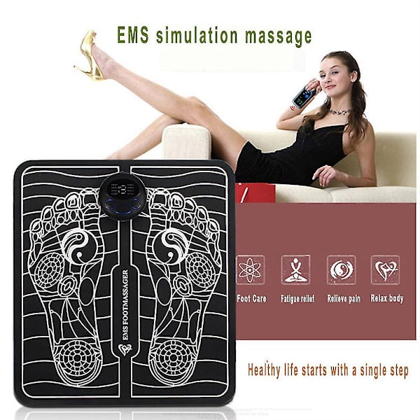 Ems elektrisk fotmassagermatta Fötter Akupunktsmassagedyna Fötter Ben Blodcirkulationsbooster