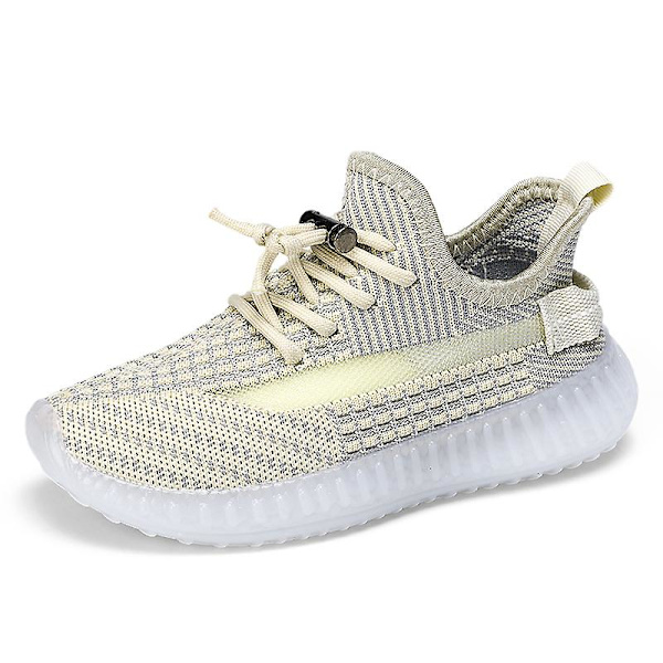 Barn Sneakers Andas löparskor Mode Pojkar Flickor Sportskor C08 Beige 38