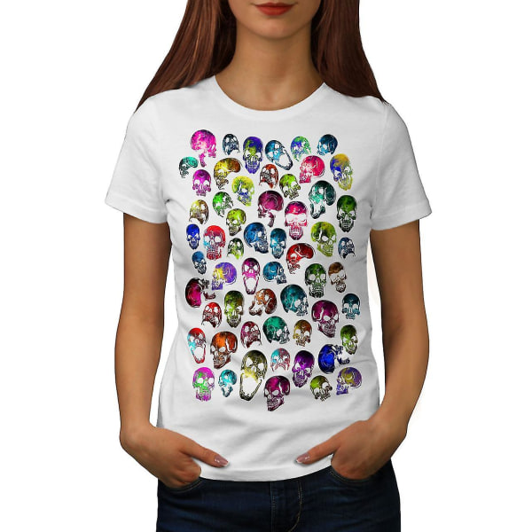 Skull Glow Head Art T-shirt för kvinnor XXL