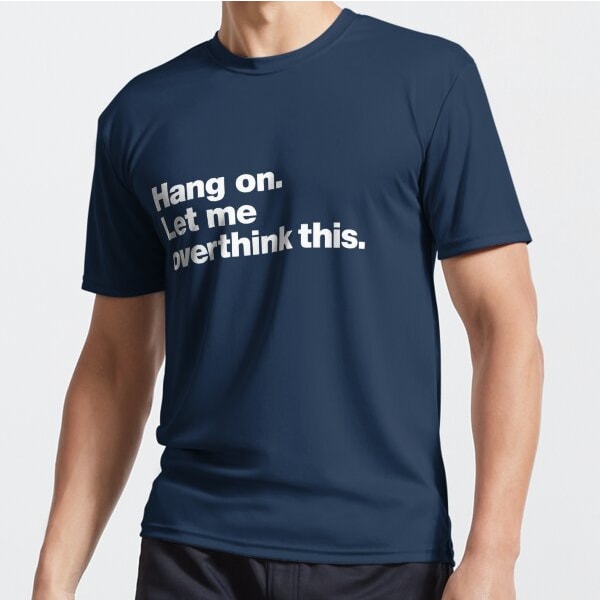 Vänta. Låt mig övertänka detta. Aktiv T-shirt Navy L_Front