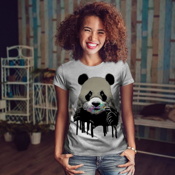 Söt Panda Sweets Animal Women Grå-skjorta S