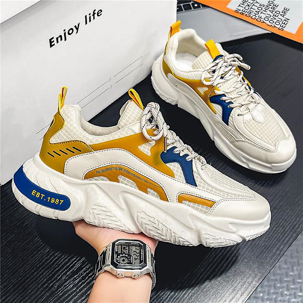Herrsneakers Andas löparskor Mode Sportskor 3Abk2053 Beige 41