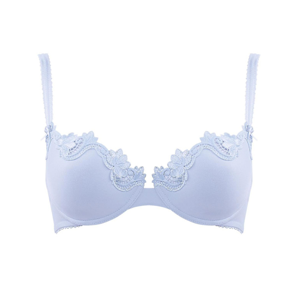 Ice Blue Broderad Bygel Vadderad BH för kvinnor 36C