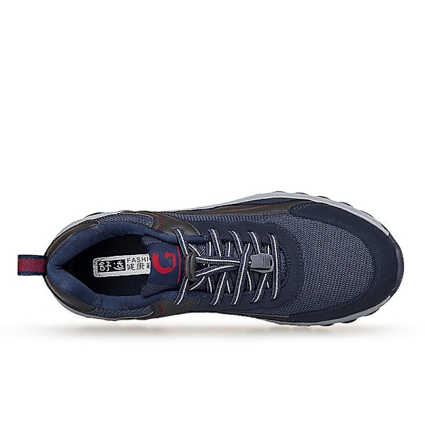 Män Dam Sneakers Andningsbara promenadskor Mode Sportskor Äldre skor Yj9109 DarkBlue 42