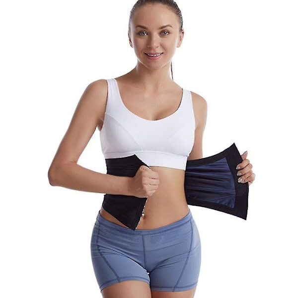 Bastu midjetrimmer Magomslutning Träning Sport Svettband Magtränare Viktminskning Kroppsformare Magkontroll Bantningbälte, silver XXL 3XL