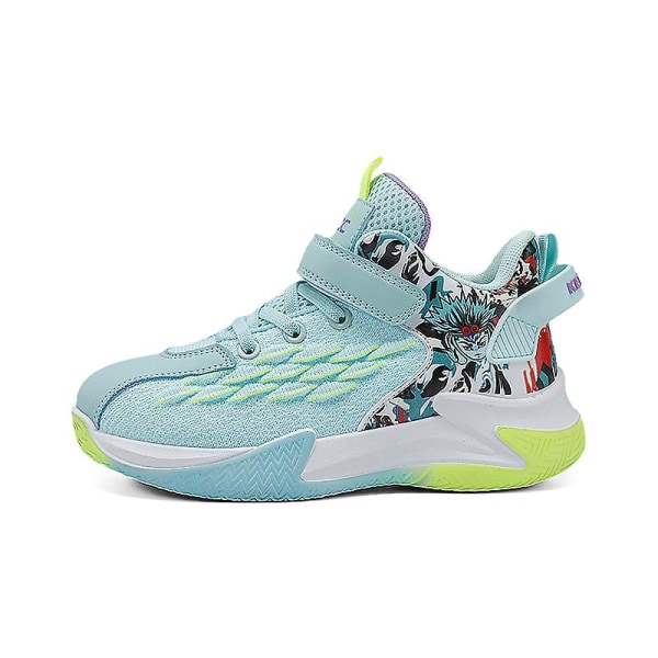 Barn Sneakers Pojkar Basketskor Halkfria Barn Sportskor 3Bjy303 Cyan 35