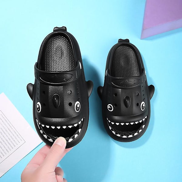 Pojkar Flickor Strandtofflor Hajsandaler Utomhus Halkfria inomhusskor 3Bsy001 Black 24-25