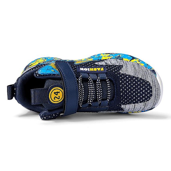 Basketskor för barn Mode Pojkar Flickor Sneakers Andas Sportskor 2202 Blue 34