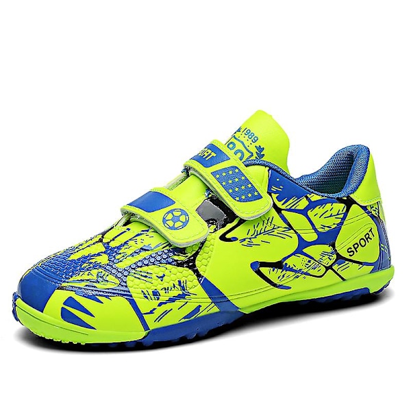 Fotbollsskor för barn Halkfria fotbollsskor Klossar Gräs Fotbollssneakers Yj166 Green 37
