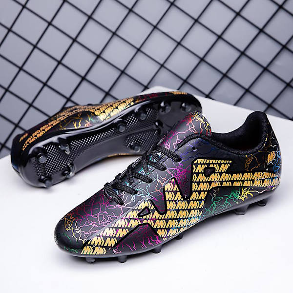 Fotbollsskor för män Halkfria fotbollsskor Klossar Gräs Fotbollssneakers Yj211 BlackGold 38