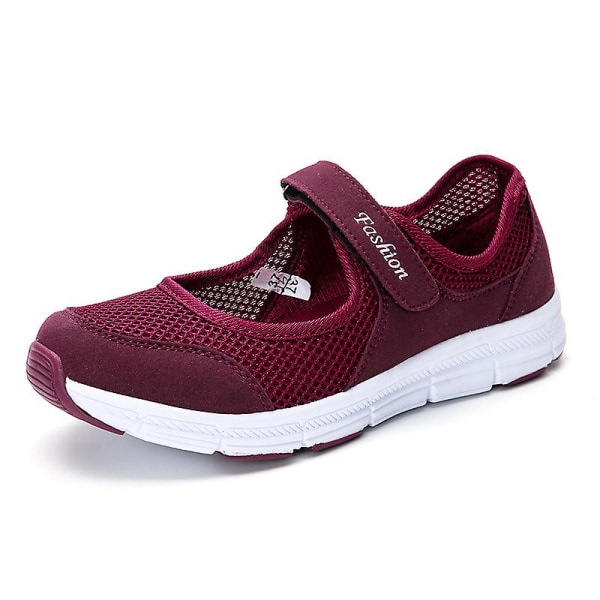 Arbetssköterskeskor Justerbara Andningsbara kilar Slip-on Walking Sneaker Fitness Casual Mary Jane Sneaker EU 41