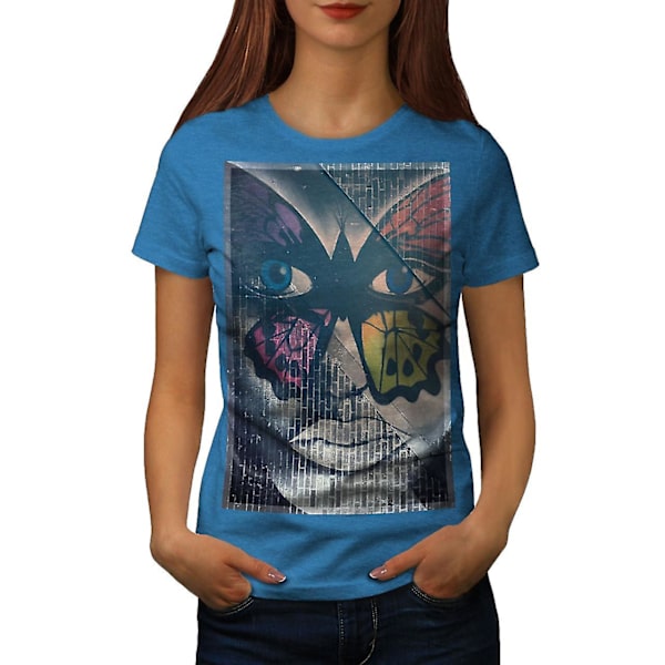 Butterfly Face Kunglig T-shirt för kvinnor L
