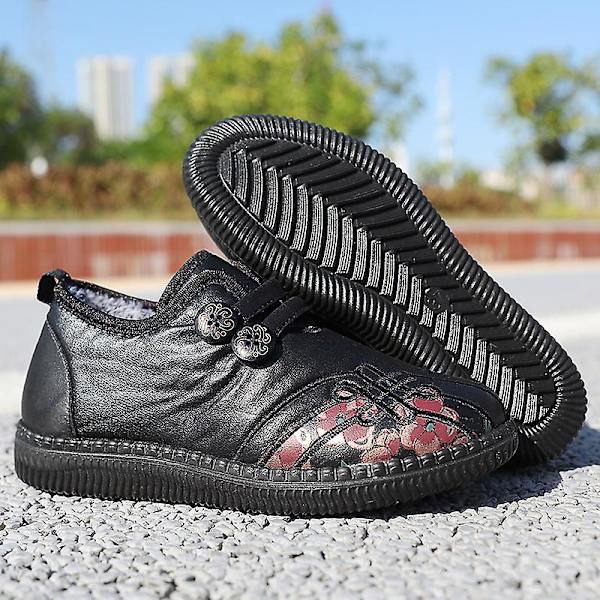 Dammode för äldre mode Casual Plus bomullsskor Vintersportskor 2L6885 Black 41
