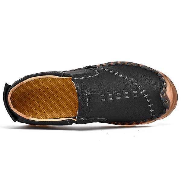 Casual för män Läder Loafers 3038 Black 43