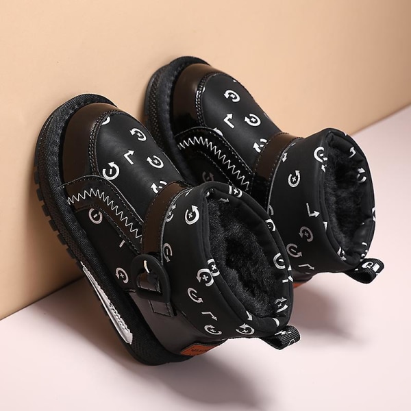 Flickor Vintersnöskor Vattentåliga skor Anti-halk Casual Lätt bomullsstövel Gb10 Black 36