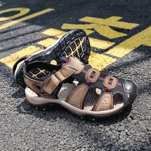 Strandtofflor för män Modesandaler Utomhus Halkfria inomhusskor 3B7257 Yellow 41