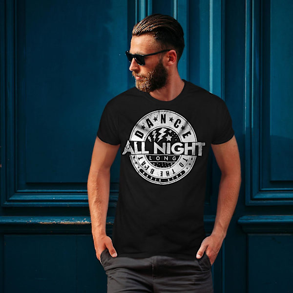 Dans hela natten Musik Män Blackt-shirt XL