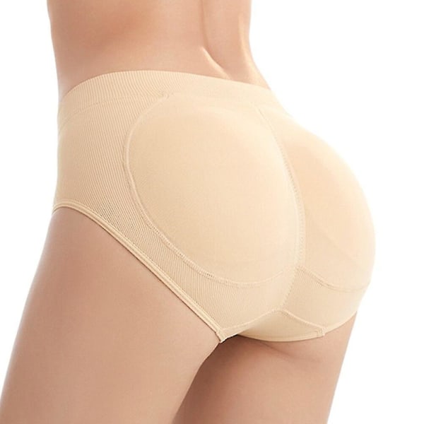 Kvinnors hög midja Fake Ass Butt Lifter Pant Seamless Shapewear Hip Enhancer Booty Pad Push Up Underkläder Butt Butt Body Shaper,beige 01 M L1