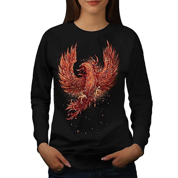 Mythical Fire Bird Blacksweatshirt för kvinnor | Wellcoda XXL