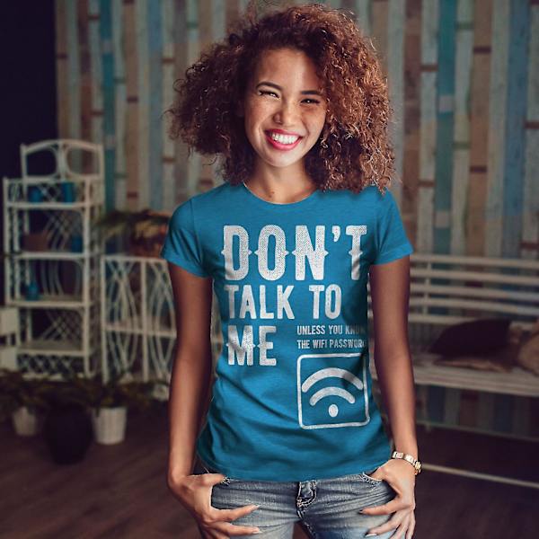 Dont Talk Wifi Rolig Kunglig T-shirt för kvinnor M