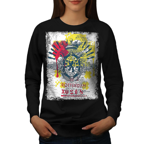 Rotterdam Dutch Cool Women Blacksweatshirt | Wellcoda M